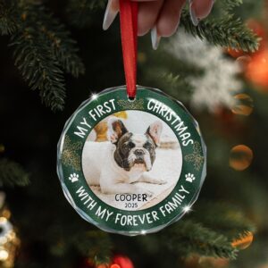 Alternative view of Personalized Pet First Christmas Ornament – Custom Glass Photo Keepsake for Dogs And Cats