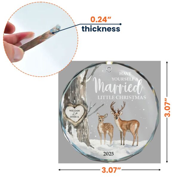 Married Little Christmas – Personalized Glass Ornament - Image 5