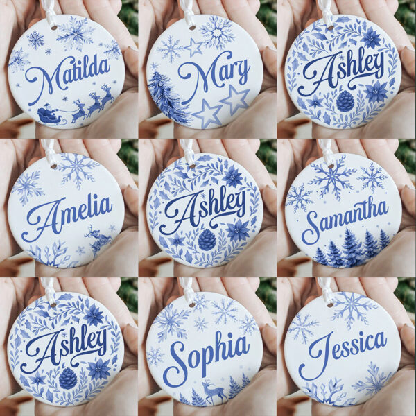 Personalized Name Ceramic Ornament – Custom Family or Sister Keepsake - Image 6