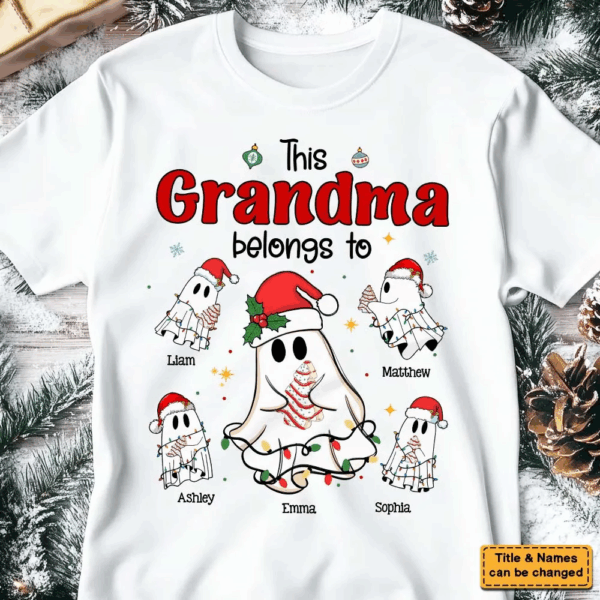 Halloween Christmas Boo Grandma Shirt   - Personalized - T Shirt, Sweatshirt, Hoodie - Image 6