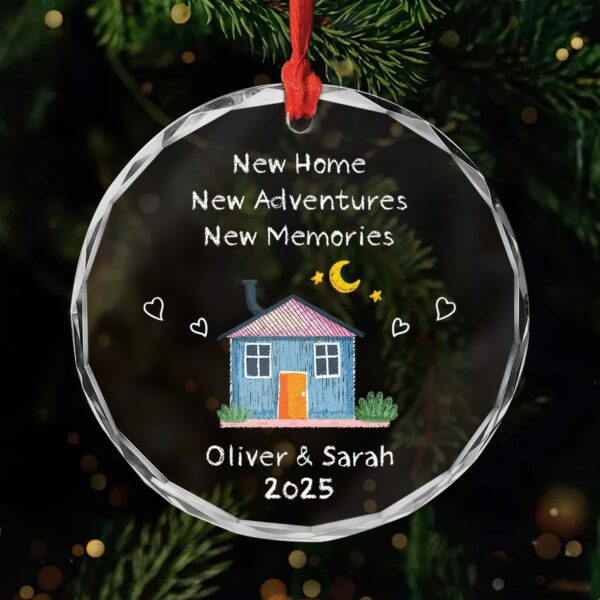 Personalized New Home Glass Ornament – Custom Housewarming Gift for Couples, First Home Keepsake Decoration