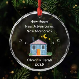 Alternative view of Personalized New Home Glass Ornament – Custom Housewarming Gift for Couples, First Home Keepsake Decoration