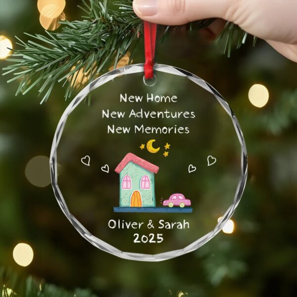 Personalized New Home Glass Ornament – Custom Housewarming Gift for Couples, First Home Keepsake Decoration - Image 3