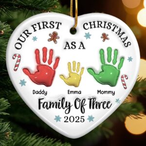 Christmas as a Family – Personalized Ceramic Ornament