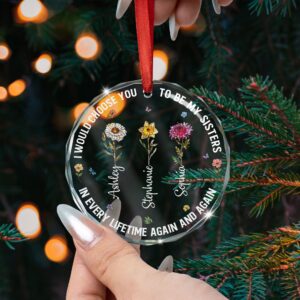 Alternative view of I Would Choose You – Personalized Glass Ornament