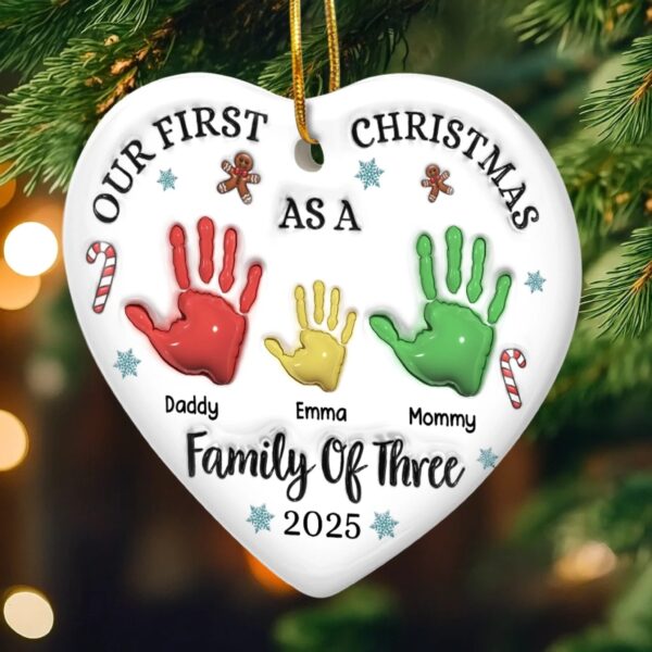 Christmas as a Family – Personalized Ceramic Ornament - Image 3