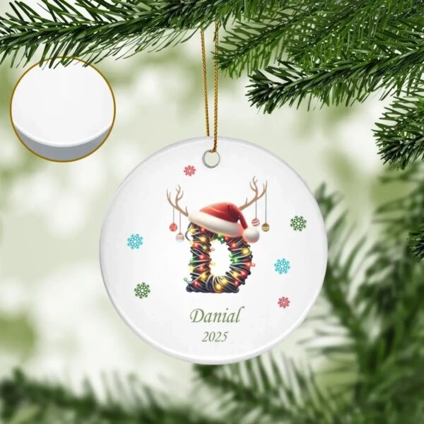 Personalized Ceramic Letter Ornament – Custom Name Christmas Decoration - Image 4