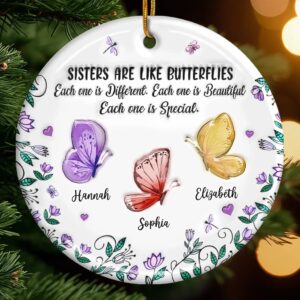 Custom Ceramic Ornament - Personalized Best Friend Ceramic Christmas Gift for Sisters, Best Friends, Family Keepsake