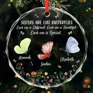 Custom Circle Glass Ornament - Personalized Best Friend Christmas