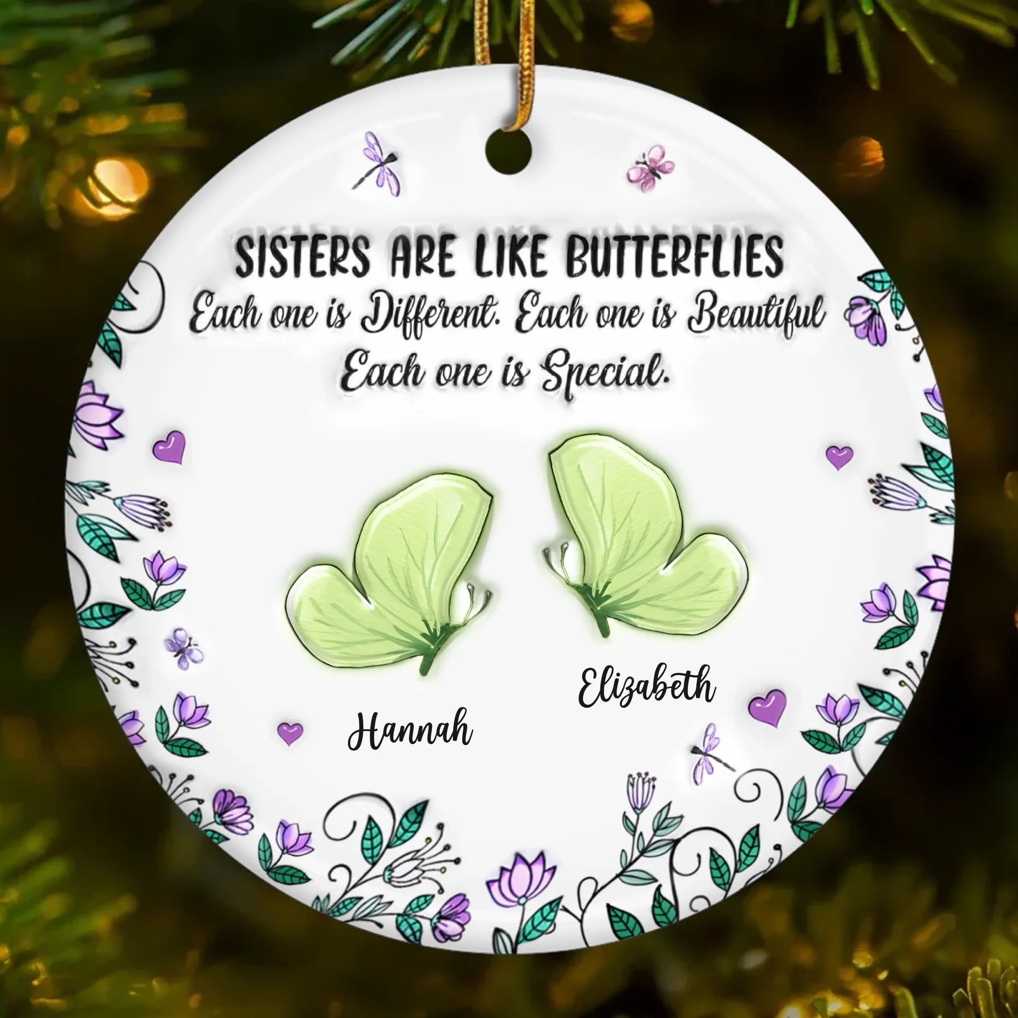 Custom Ceramic Ornament - Personalized Best Friend Ceramic Christmas Gift for Sisters, Best Friends, Family Keepsake - Image 3