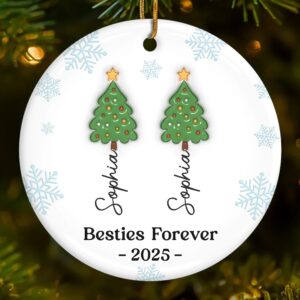 Alternative view of Custom Ceramic Ornament - Personalized Friends Forever 2025 Christmas Gift for Best Friends, Women, and BFFs