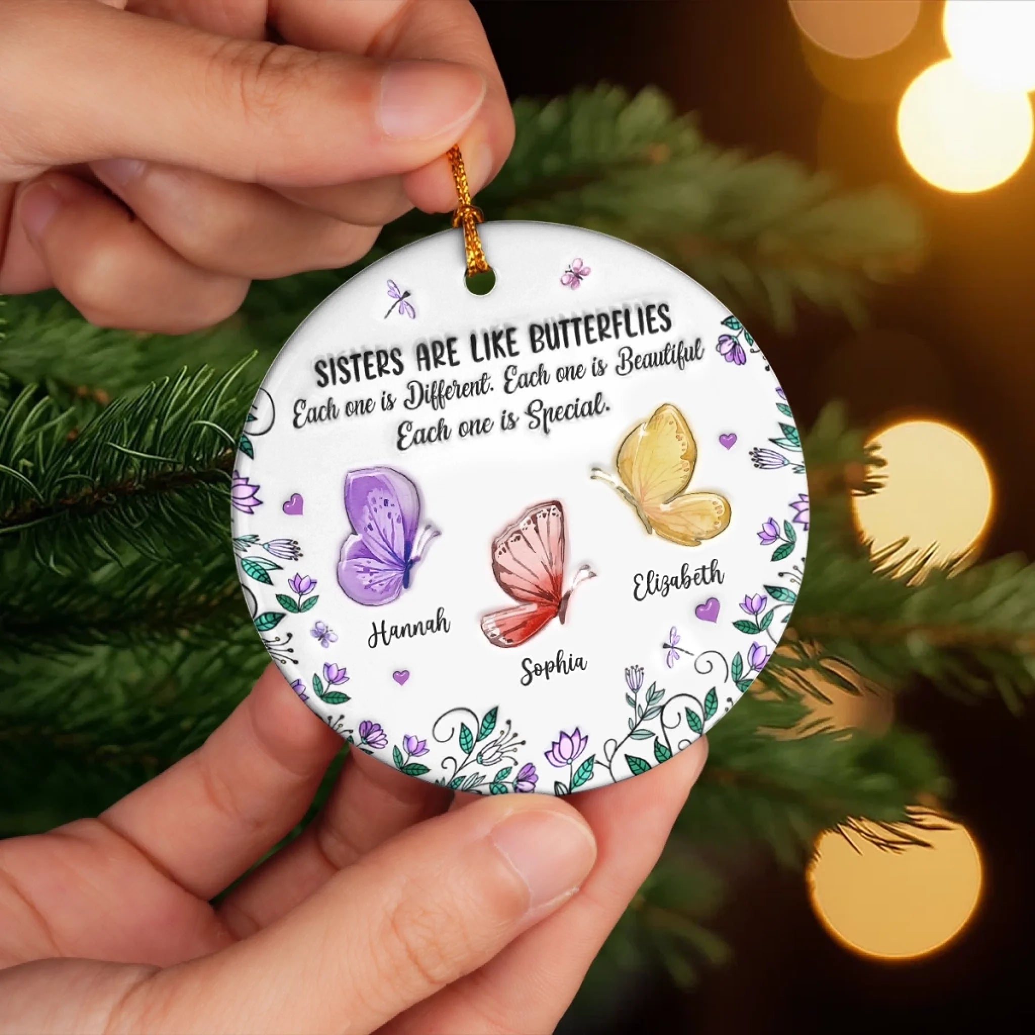 Custom Ceramic Ornament - Personalized Best Friend Ceramic Christmas Gift for Sisters, Best Friends, Family Keepsake - Image 4