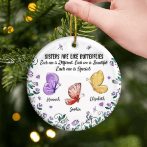 Alternative view of Custom Ceramic Ornament - Personalized Best Friend Ceramic Christmas Gift for Sisters, Best Friends, Family Keepsake