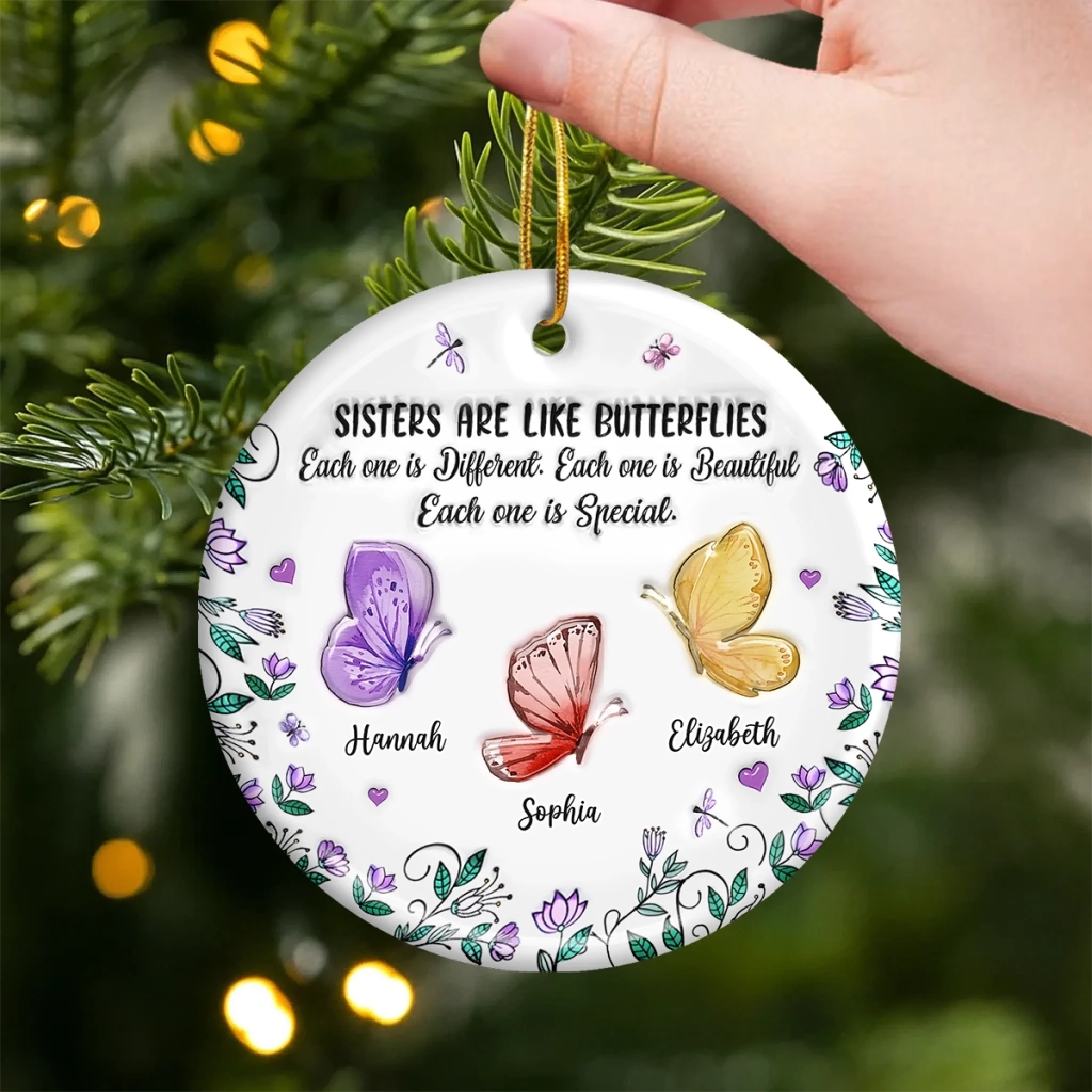 Custom Ceramic Ornament - Personalized Best Friend Ceramic Christmas Gift for Sisters, Best Friends, Family Keepsake - Image 2