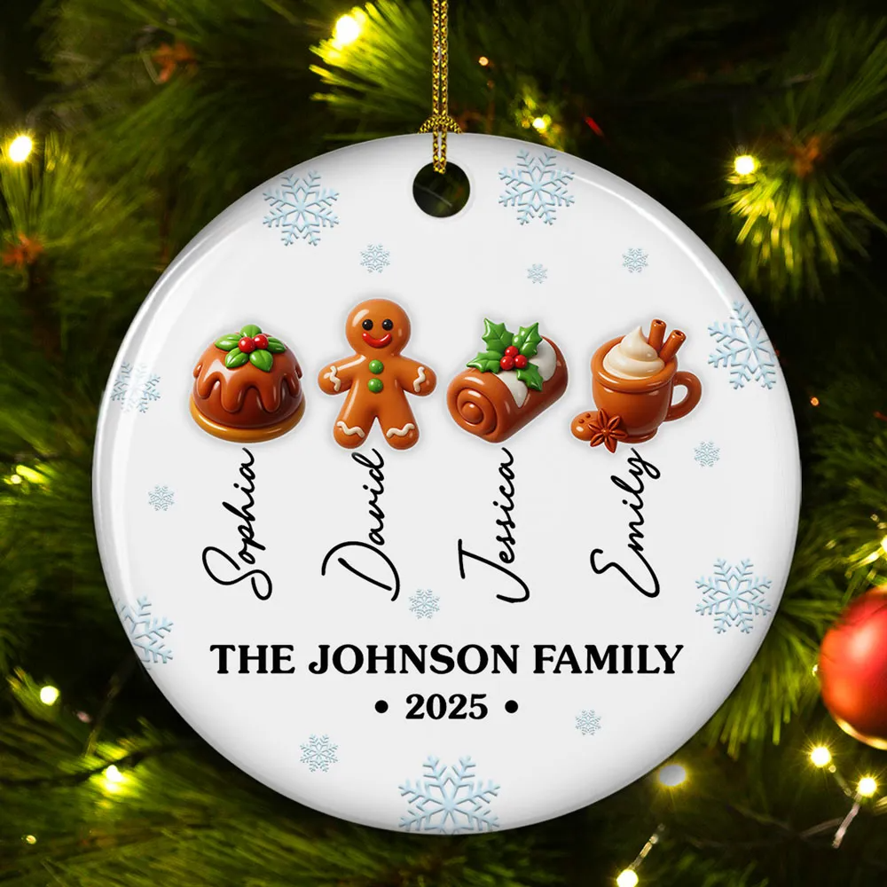 Sweet Family Christmas Ornament 2025 – Personalized 3D Ceramic Ornament for Families & Holiday Décor - Image 6
