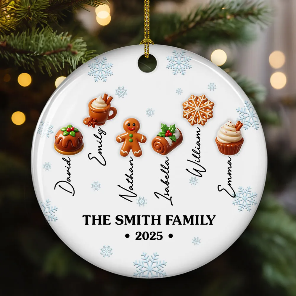 Sweet Family Christmas Ornament 2025 – Personalized 3D Ceramic Ornament for Families & Holiday Décor - Image 5