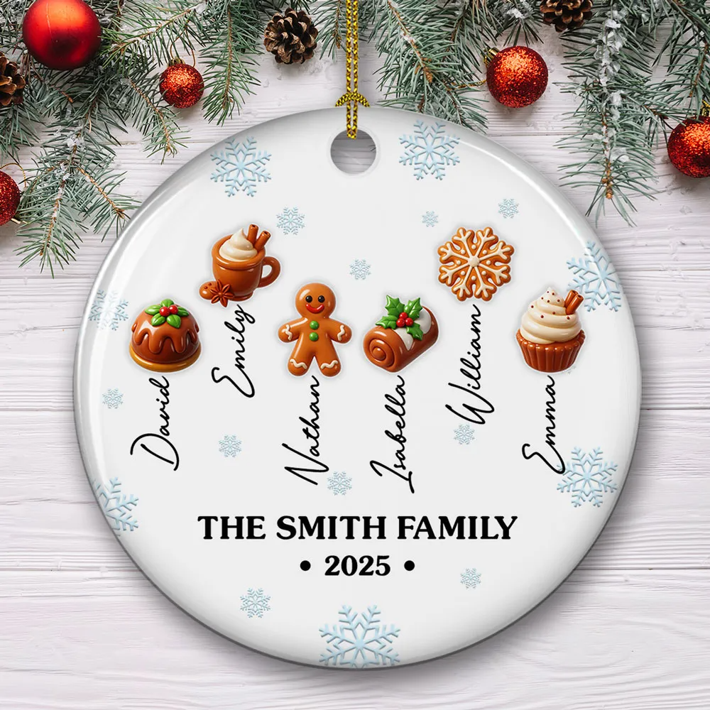 Sweet Family Christmas Ornament 2025 – Personalized 3D Ceramic Ornament for Families & Holiday Décor - Image 4