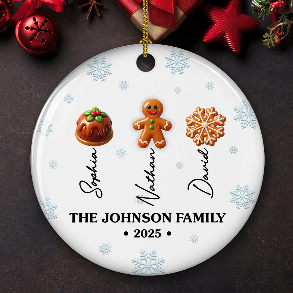 Sweet Family Christmas Ornament 2025 – Personalized 3D Ceramic Ornament for Families & Holiday Décor - Image 3