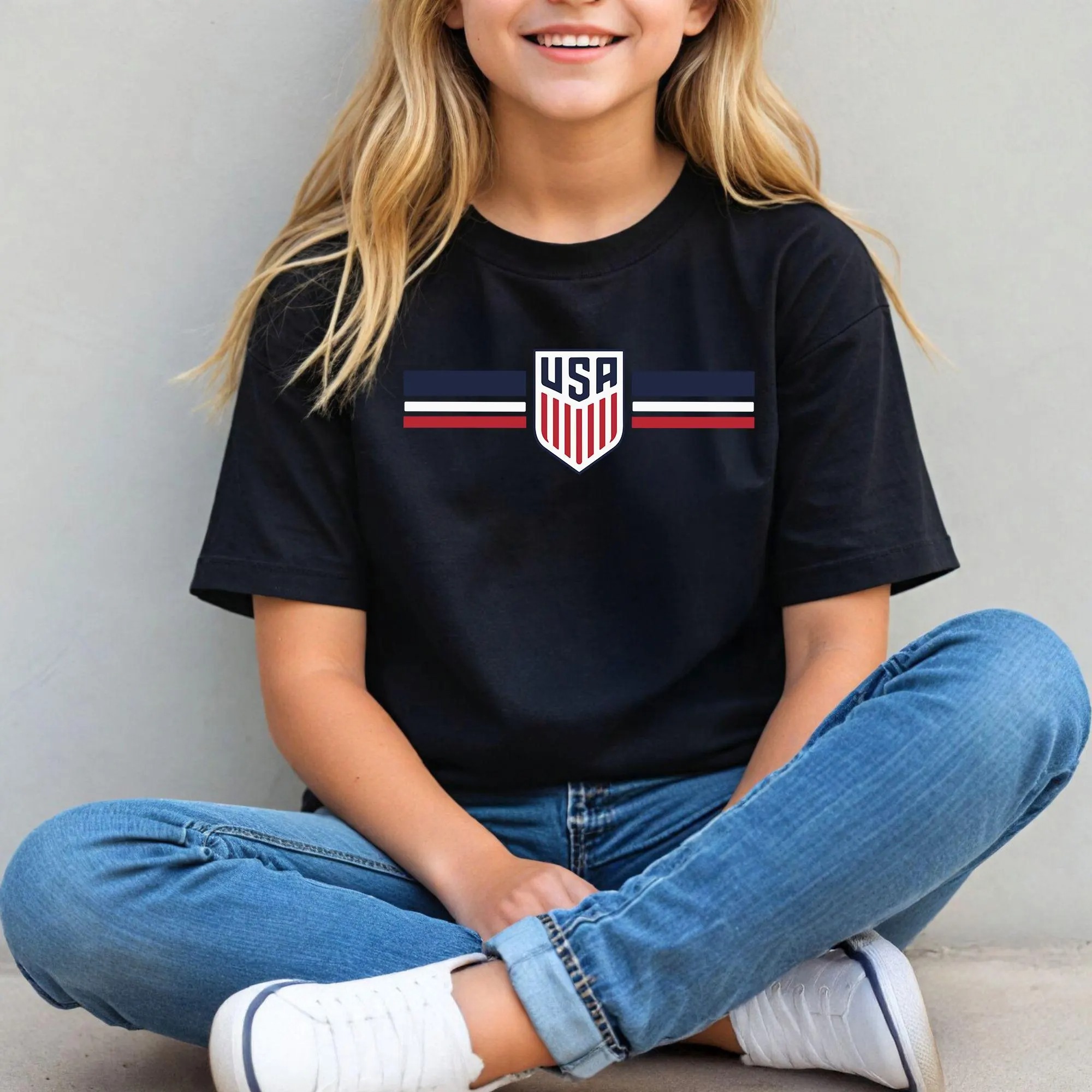 USA Soccer Shirt, Crest and Stripes Sweatshirt, Football Event 2026 Fan Gift - Image 2