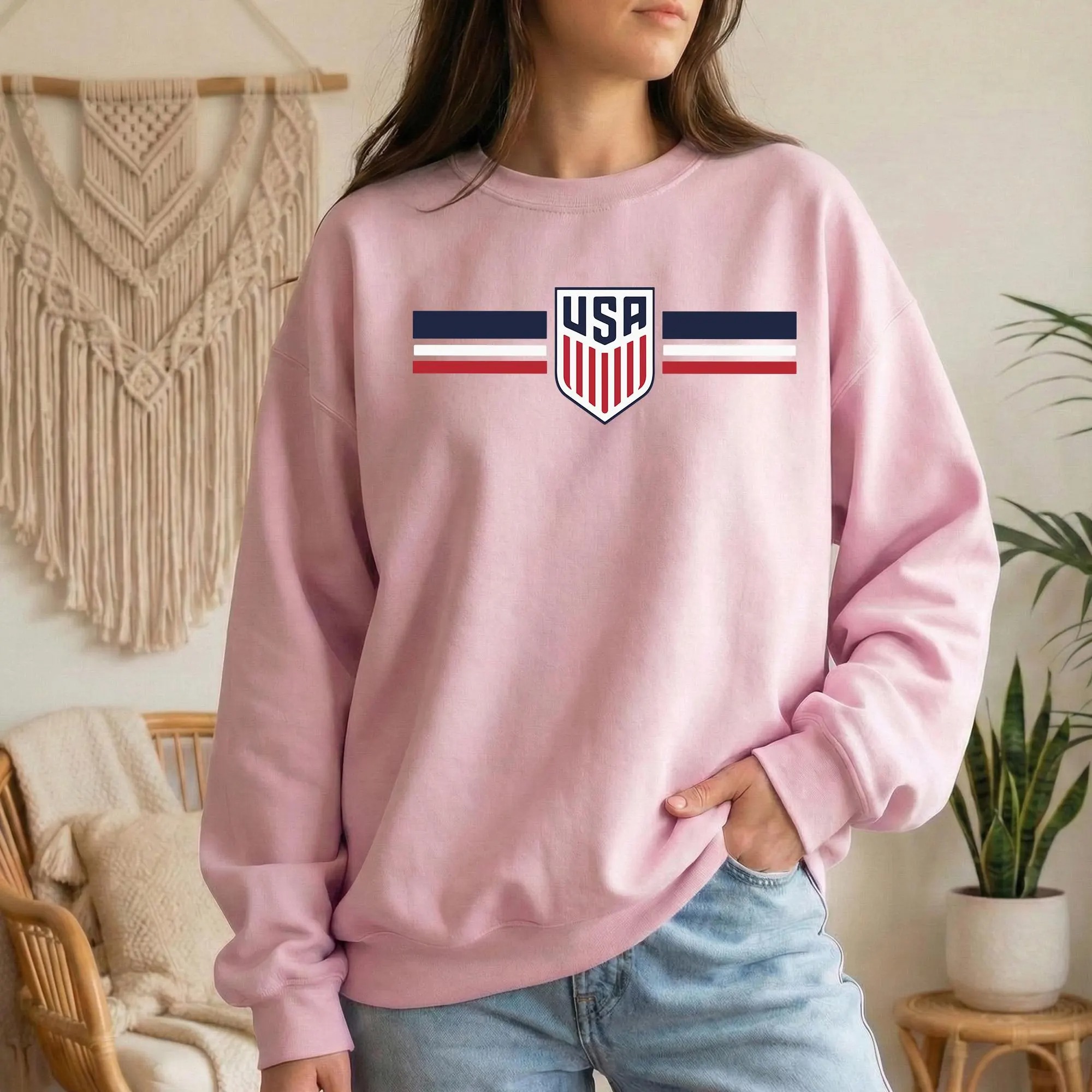 USA Soccer Shirt, Crest and Stripes Sweatshirt, Football Event 2026 Fan Gift - Image 3