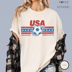 Vintage USA Soccer World 26 TShirt, Comfort Colors Retro Soccer Tee, USA Football Fan Shirt
