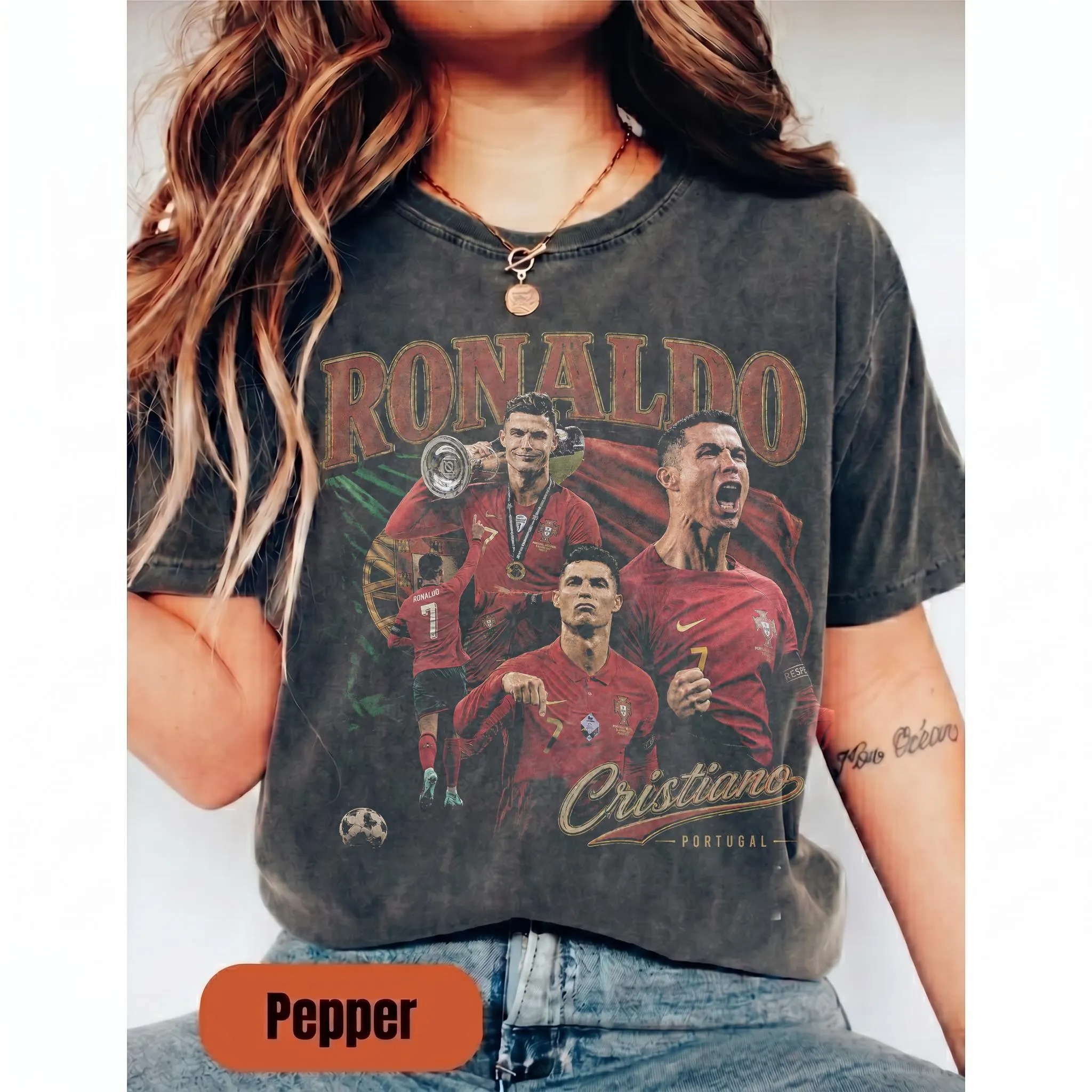 Vintage Cristiano Ronaldo portugal 90s Styles Bootleg TShirt