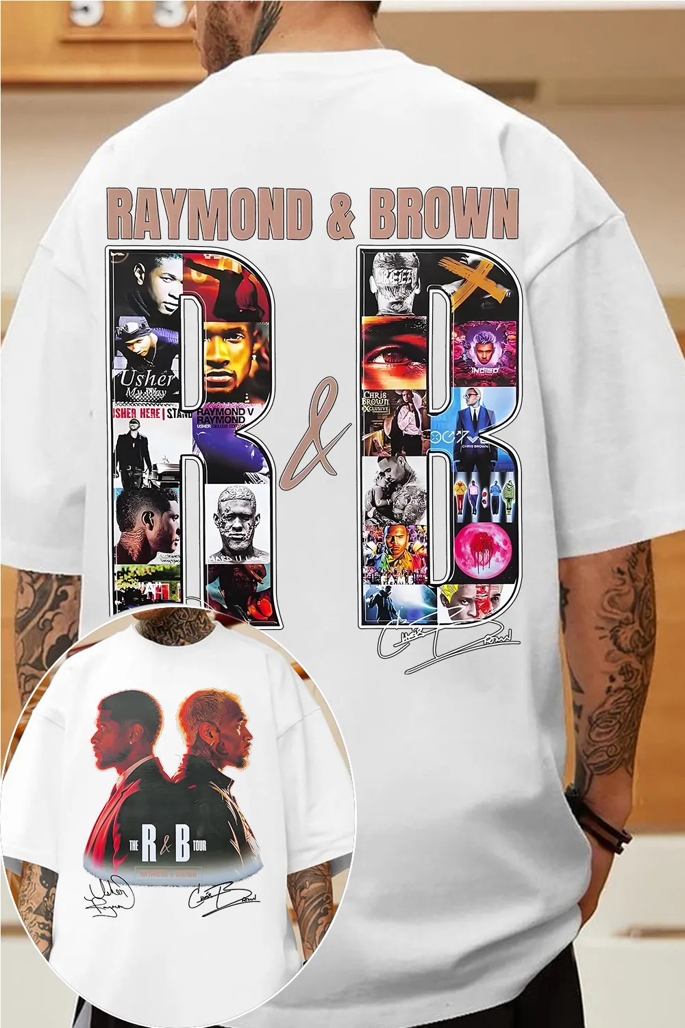 Chris Brown & Usher RN B Tour Concert Shirt