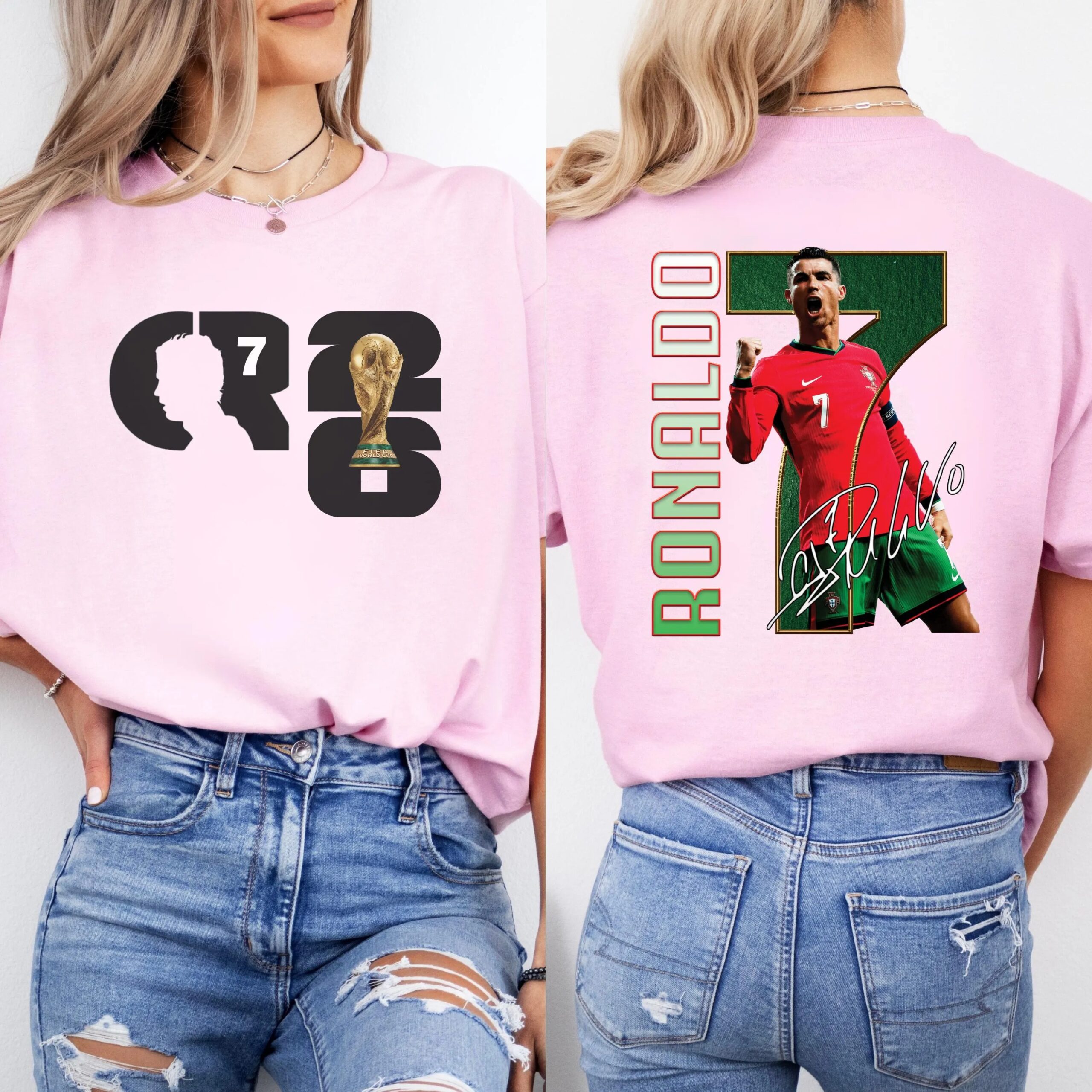 Cristiano Ronaldo Kids T Shirt, CR7 Portugal Soccer Jersey, Youth Football Fan Apparel - Image 2