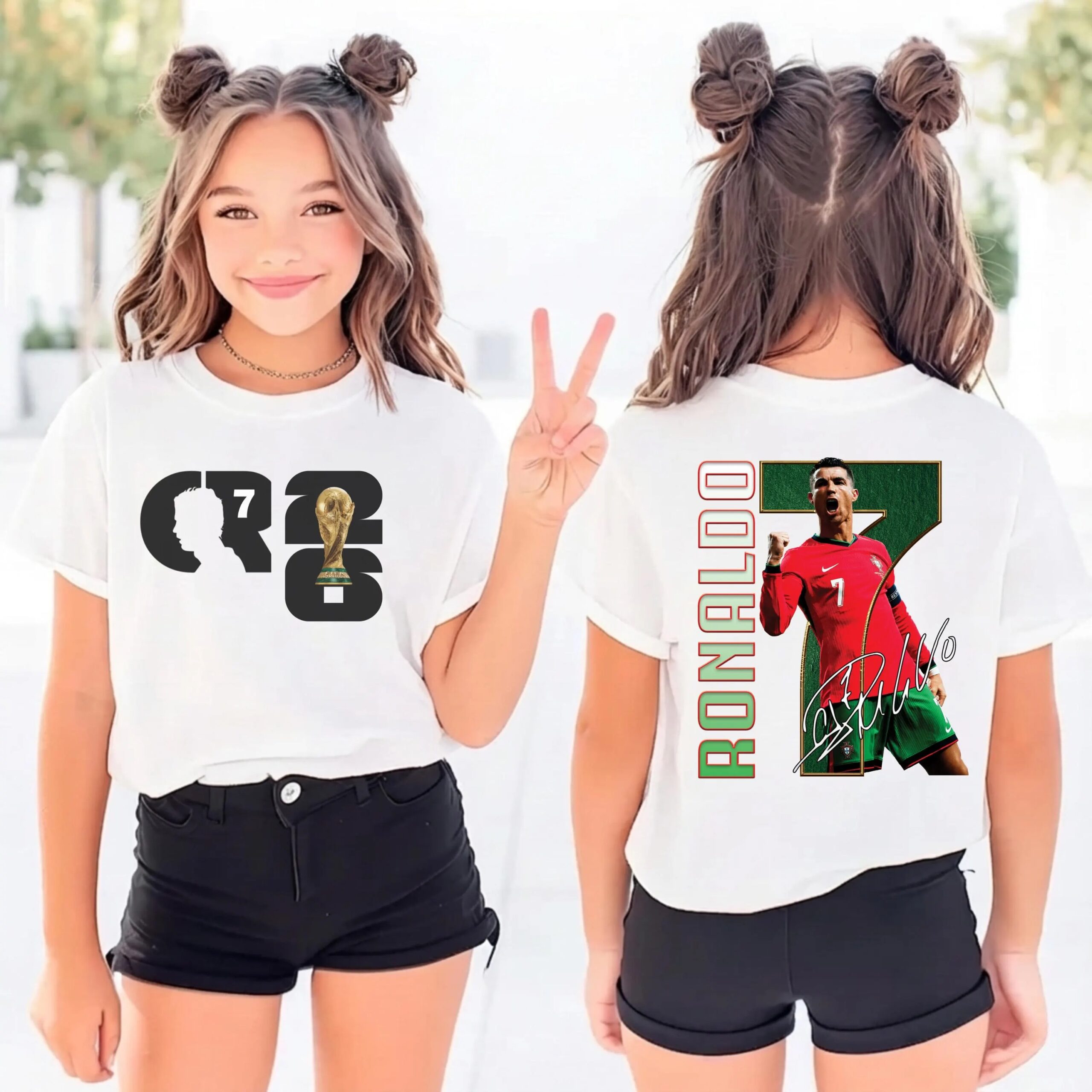 Cristiano Ronaldo Kids T Shirt, CR7 Portugal Soccer Jersey, Youth Football Fan Apparel - Image 3