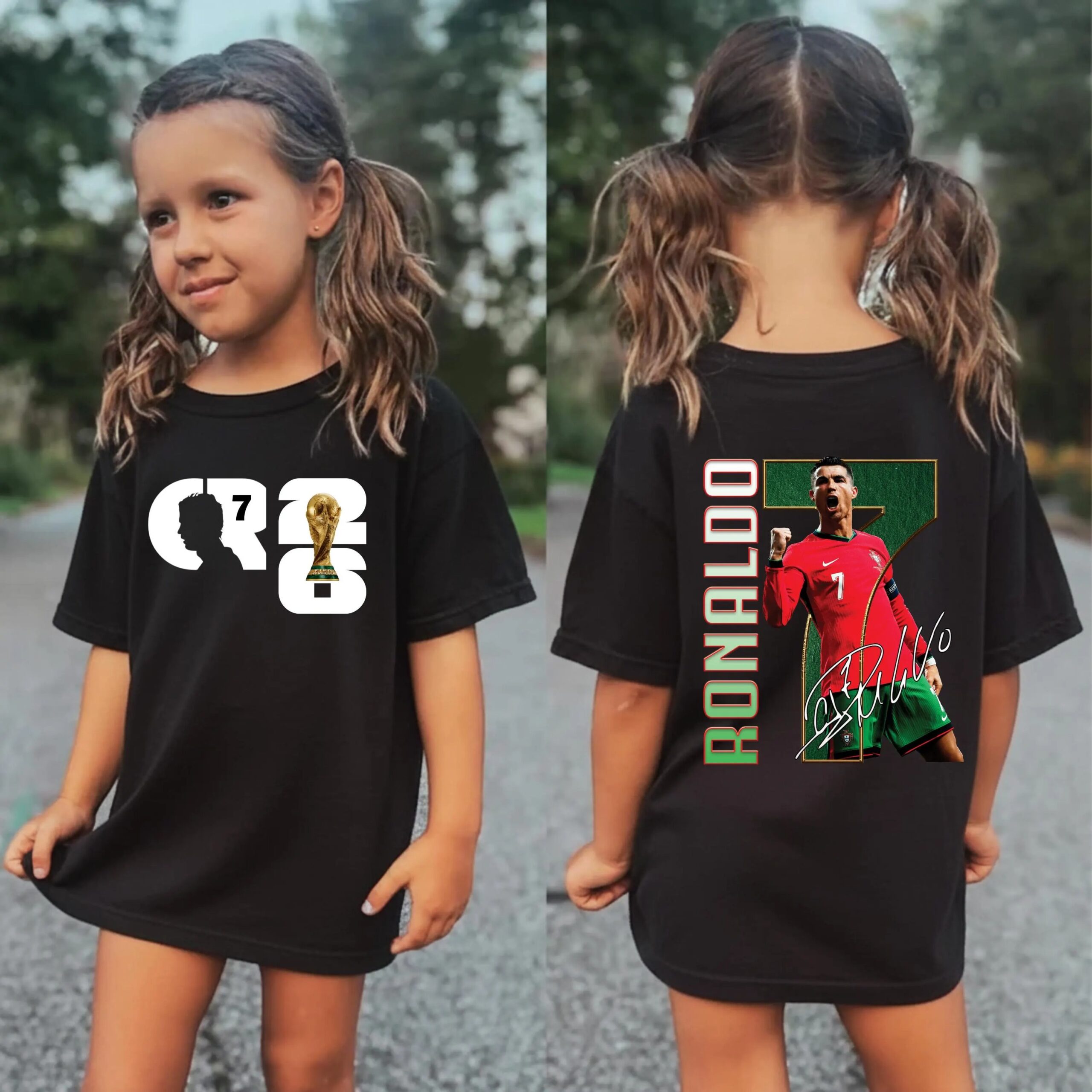 Cristiano Ronaldo Kids T Shirt, CR7 Portugal Soccer Jersey, Youth Football Fan Apparel - Image 4