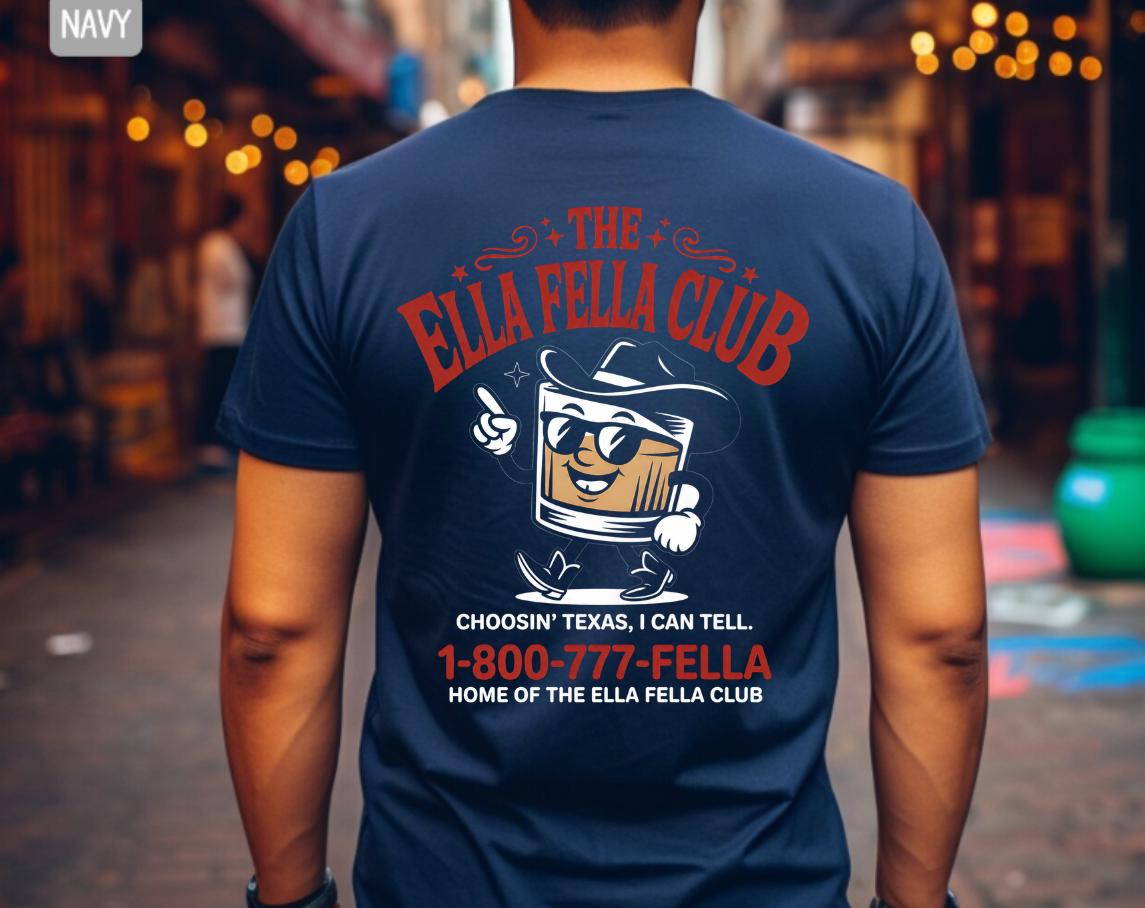 Ella Fella Club Cowboy Whiskey Graphic Tee Western Country Concert Shirt SKUTHAEVIC - Image 3