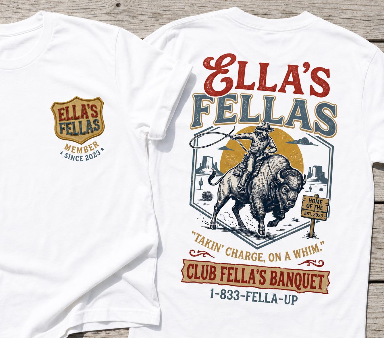 Ella\s Fellas Club Shirt Vintage Western Concert Graphic Tee Ella Fella Club Cowboy Tee 2026 Western Whiskey Graphic Shirt Rodeo Music Fan SKUTHAEVIC --porcelain