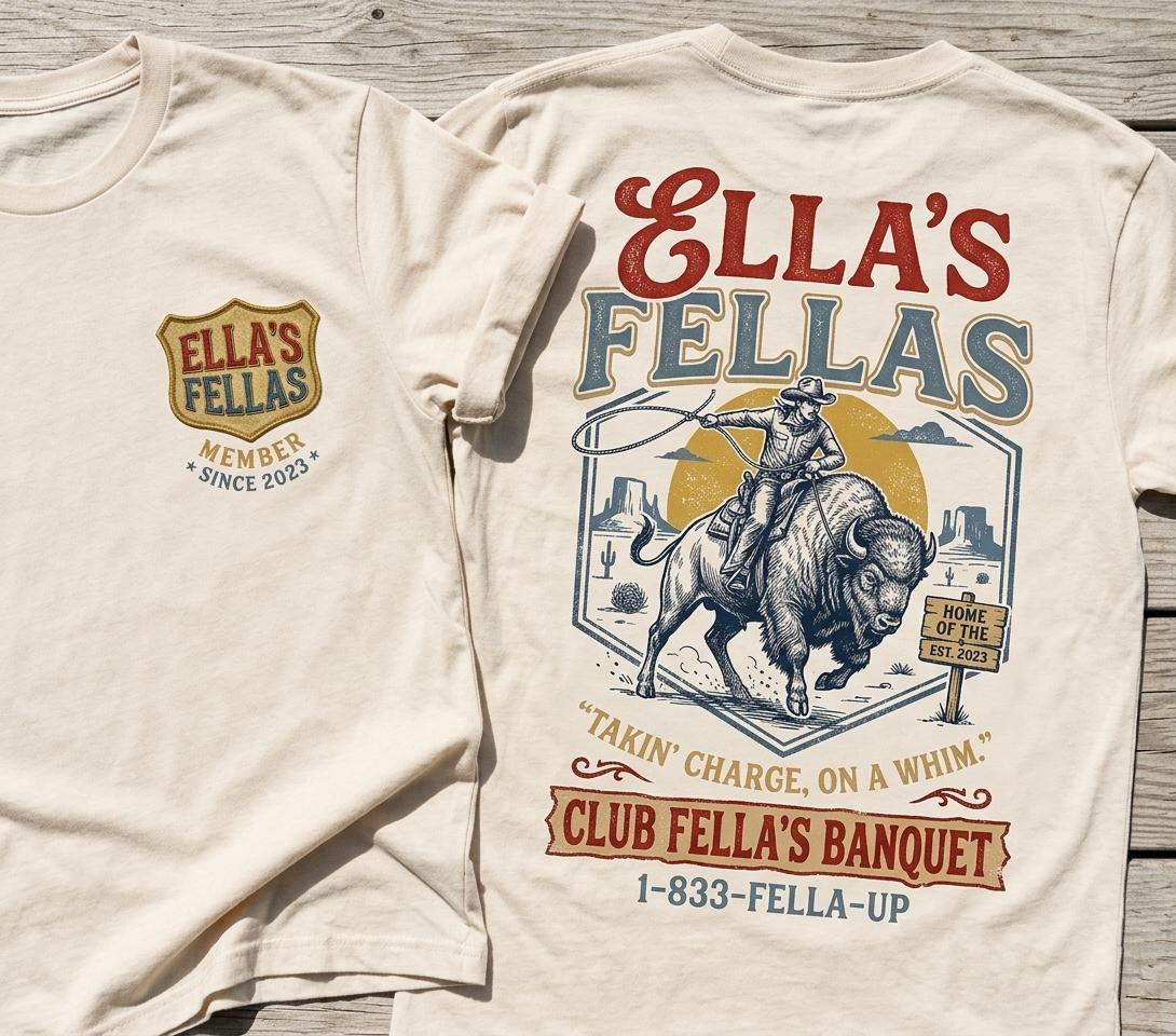 Ella\s Fellas Club Shirt Vintage Western Concert Graphic Tee Ella Fella Club Cowboy Tee 2026 Western Whiskey Graphic Shirt Rodeo Music Fan SKUTHAEVIC --porcelain - Image 2