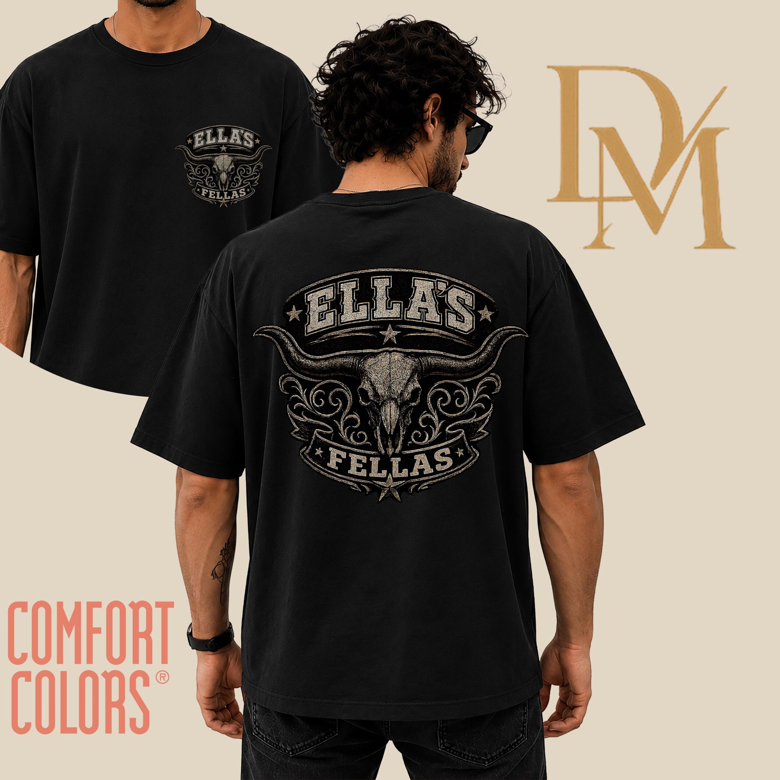 Ella\s Fellas Shirtcomfort Colors Oversized T-shirtsouthern Cowgirl Style Giftellas Fellas Retro Western Shirtmember Ellas Fellas Club SKUTHAEVIC --porcelain