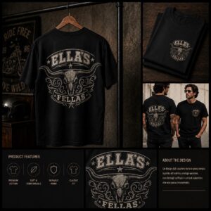 Alternative view of Ella\s Fellas Shirtcomfort Colors Oversized T-shirtsouthern Cowgirl Style Giftellas Fellas Retro Western Shirtmember Ellas Fellas Club SKUTHAEVIC --porcelain
