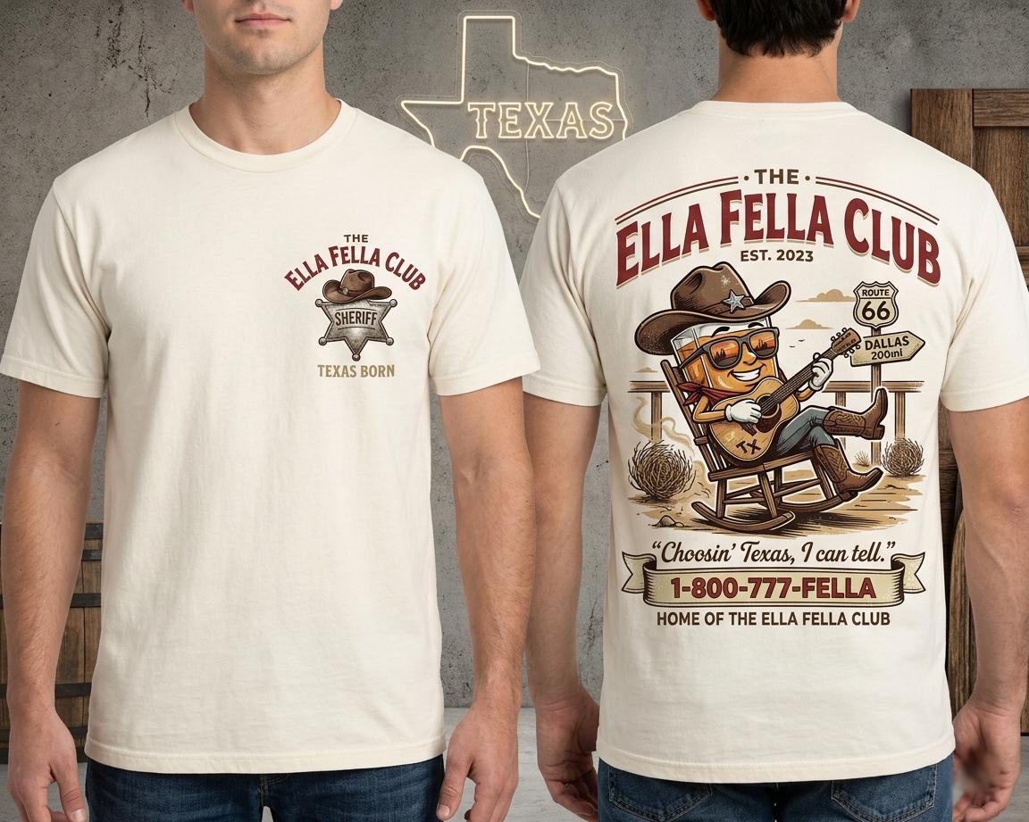 The Ella Fella Club Sheriff Graphic Tee Texas Born Western Style Shirt SKUTHAEVIC