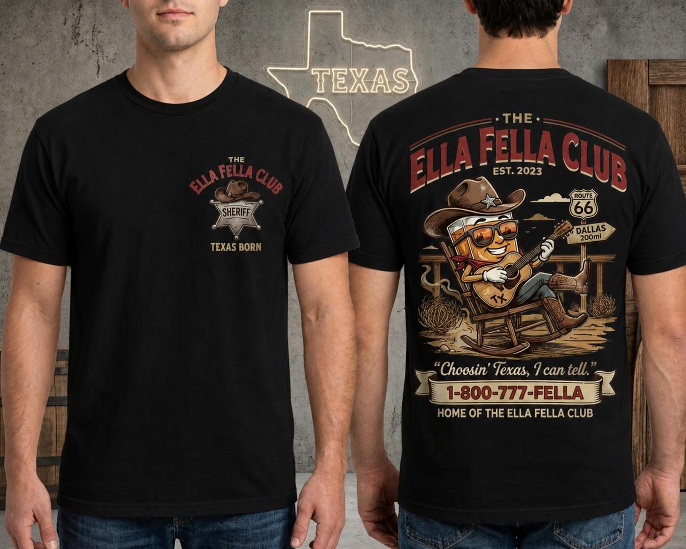 The Ella Fella Club Sheriff Graphic Tee Texas Born Western Style Shirt SKUTHAEVIC - Image 2