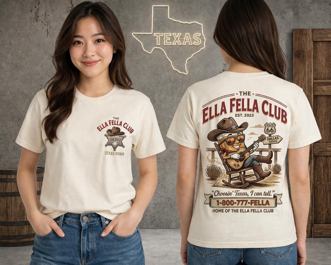 The Ella Fella Club Sheriff Graphic Tee Texas Born Western Style Shirt SKUTHAEVIC - Image 3
