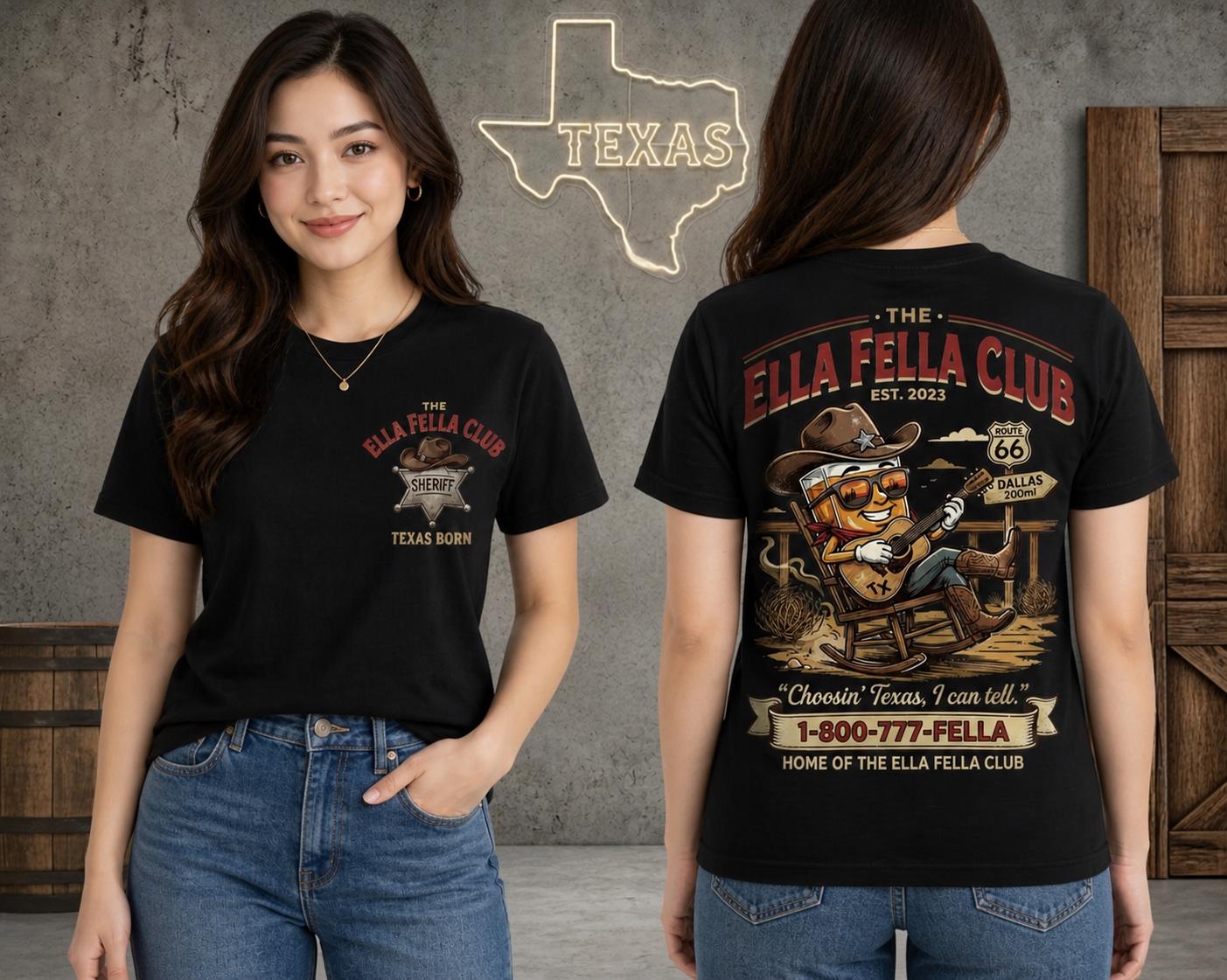 The Ella Fella Club Sheriff Graphic Tee Texas Born Western Style Shirt SKUTHAEVIC - Image 4