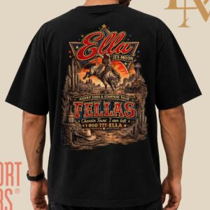 Ella\s Fellas Shirtcomfort Colors Oversized T-shirtellas Fellas Retro Western Shirtsouthern Cowgirl Style Giftmember Ellas Fellas Club SKUTHAEVIC --porcelain