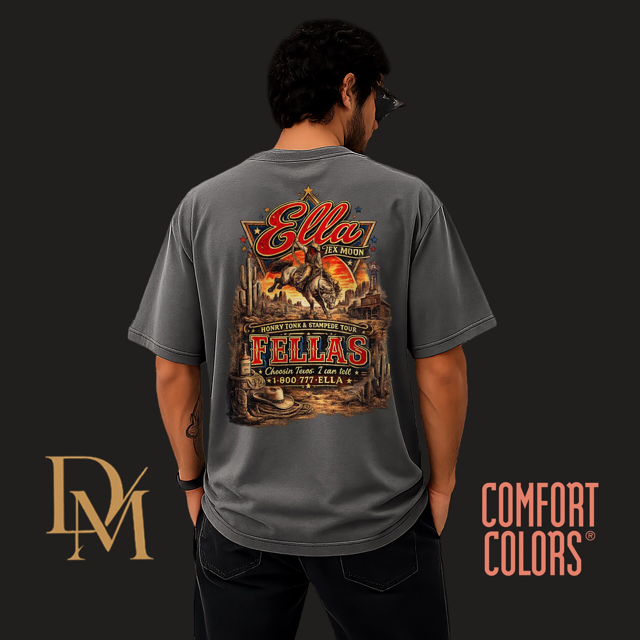 Ella\s Fellas Shirtcomfort Colors Oversized T-shirtellas Fellas Retro Western Shirtsouthern Cowgirl Style Giftmember Ellas Fellas Club SKUTHAEVIC --porcelain - Image 2