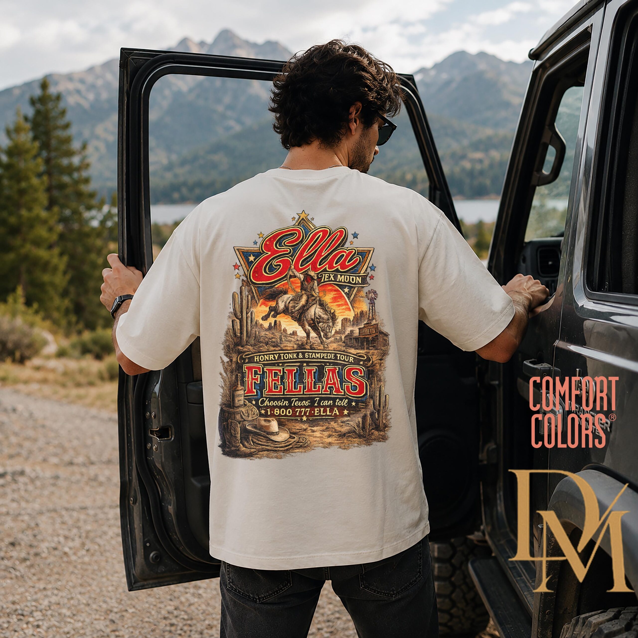 Ella\s Fellas Shirtcomfort Colors Oversized T-shirtellas Fellas Retro Western Shirtsouthern Cowgirl Style Giftmember Ellas Fellas Club SKUTHAEVIC --porcelain - Image 3