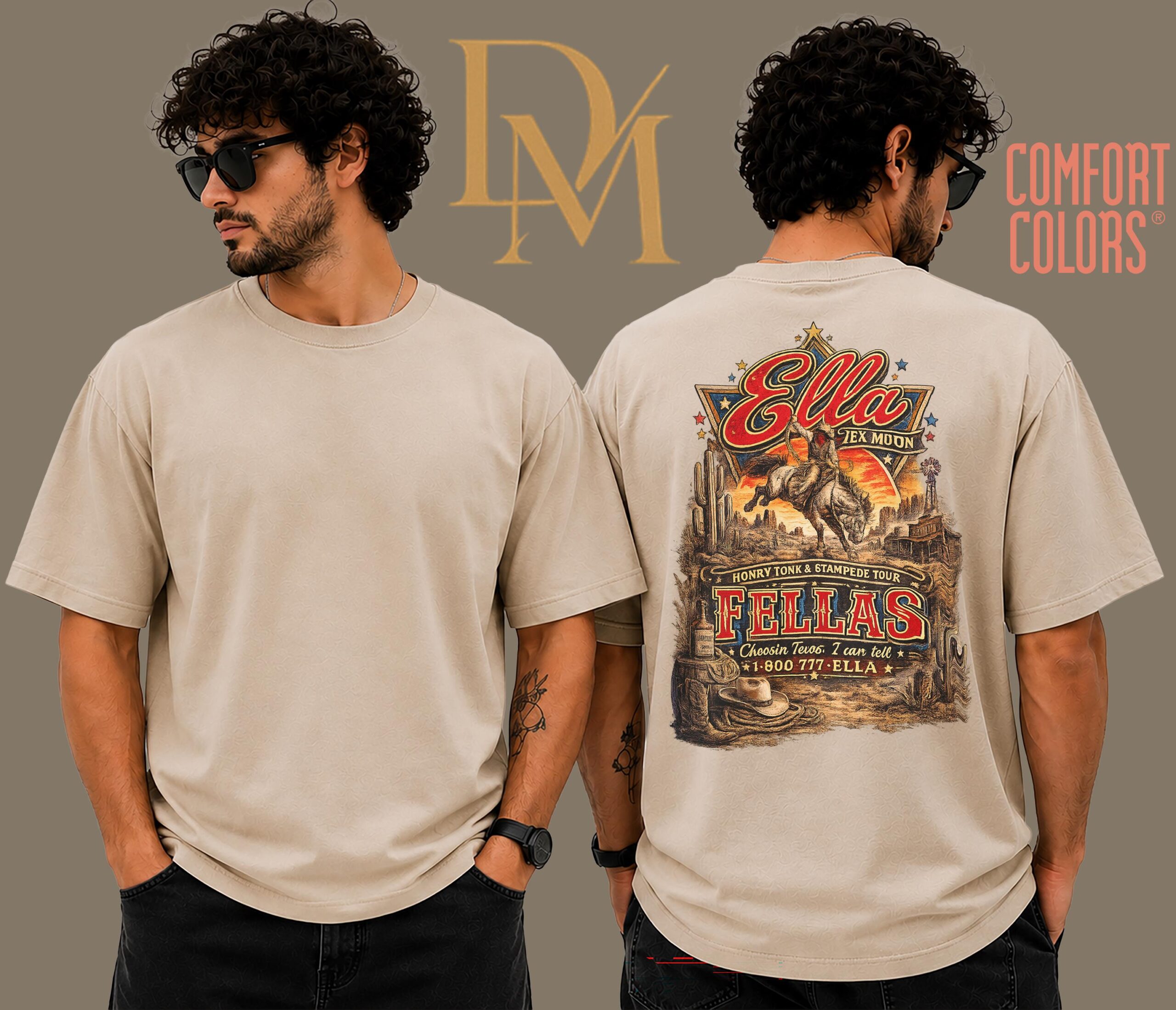 Ella\s Fellas Shirtcomfort Colors Oversized T-shirtellas Fellas Retro Western Shirtsouthern Cowgirl Style Giftmember Ellas Fellas Club SKUTHAEVIC --porcelain - Image 4