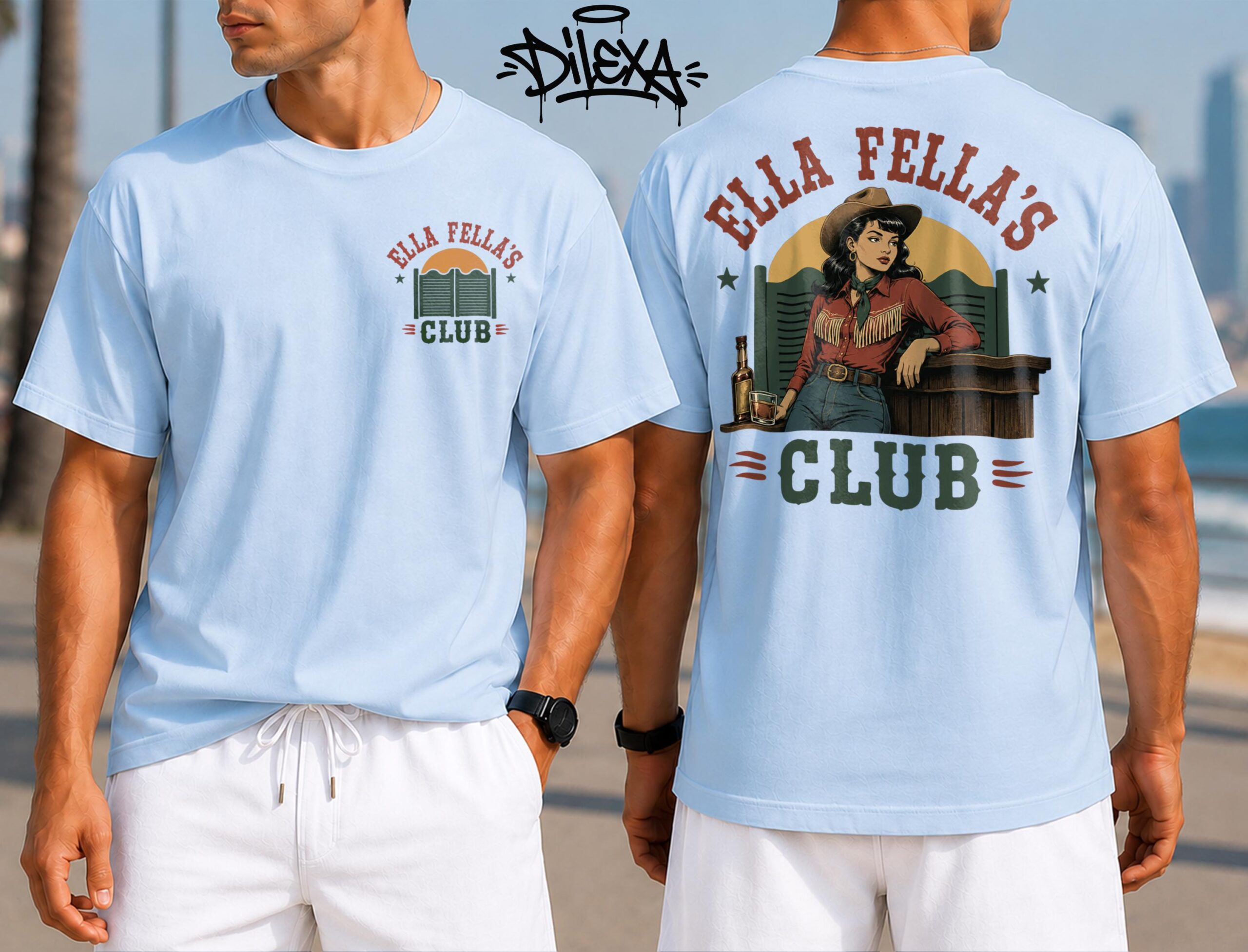 Ella\s Fellas Shirtwest Man T-shirtsouthern Cowgirl Style Giftmember Ellas Fellas Clubellas Fellas Retro Western Shirt SKUTHAEVIC --porcelain - Image 4