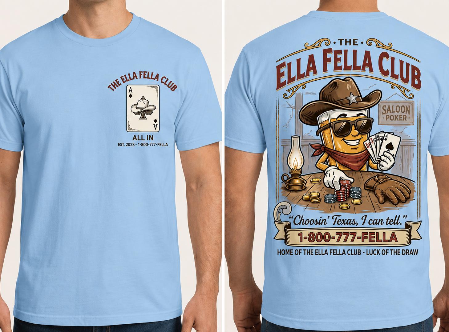Vintage Ella Fella Club Shirt Retro Cowboy Beer Poker Tee Texas Saloon Graphic T-shirt Western Skeleton Gambling Shirt Gift For Gambler SKUTHAEVIC - Image 3
