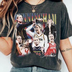 Alternative view of Sophie Cunningham Basketball Graphic Vintage Comfort Colors Shirt