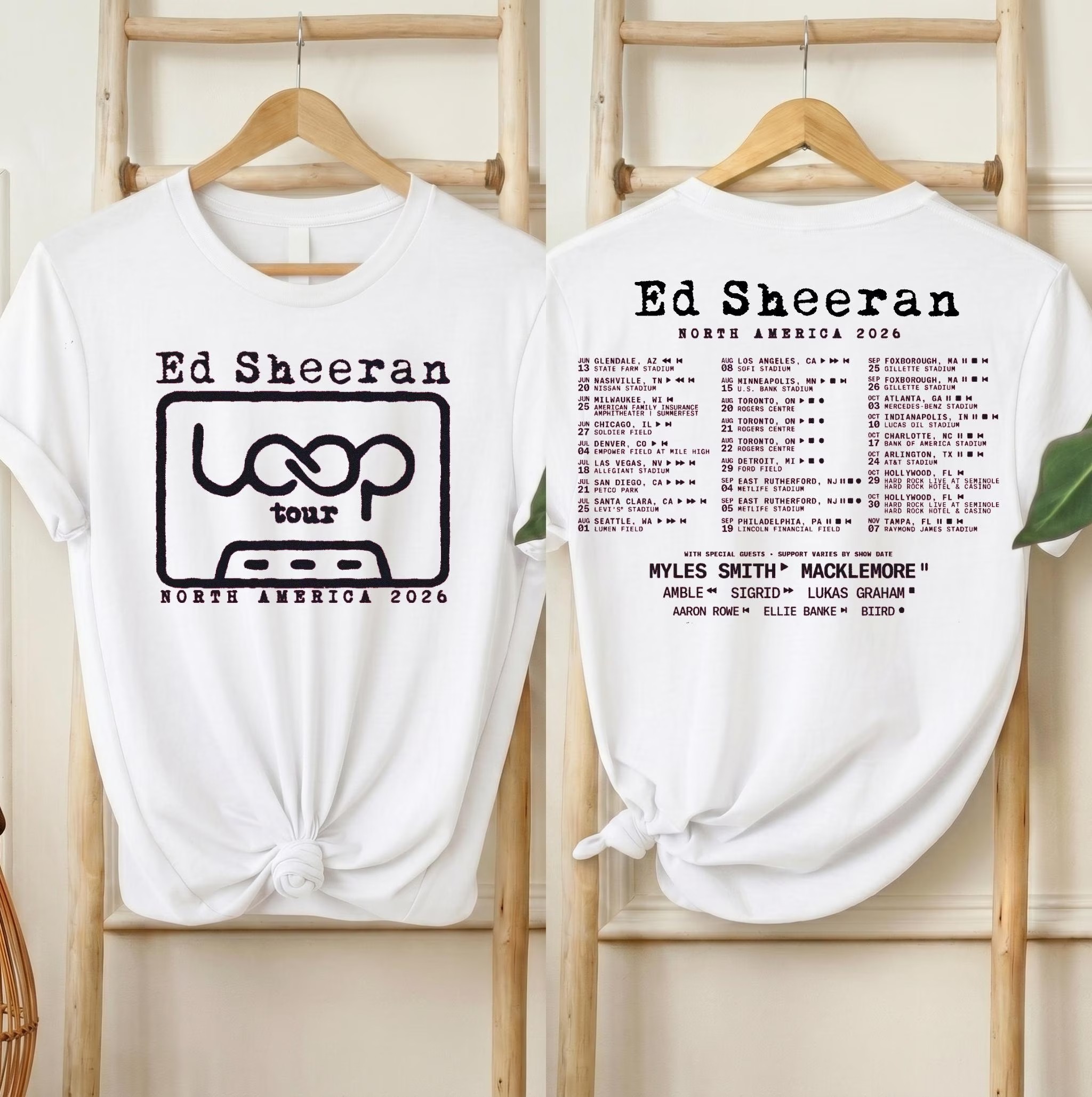 Ed Sheeran 2026 North America Tour T-shirt Retro Cassette Loop Graphic Tee SKUTHAEVIC