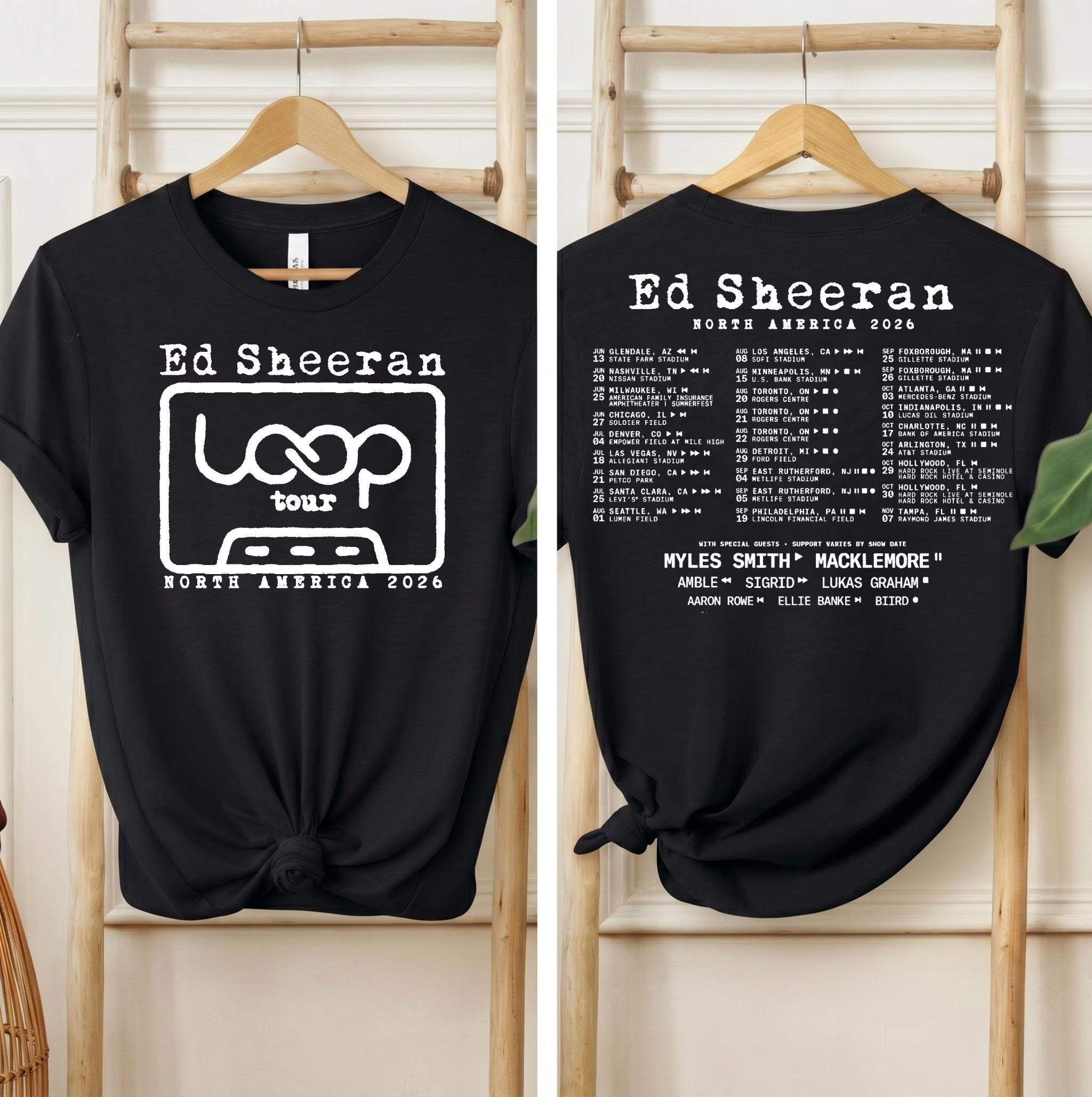 Ed Sheeran 2026 North America Tour T-shirt Retro Cassette Loop Graphic Tee SKUTHAEVIC - Image 3