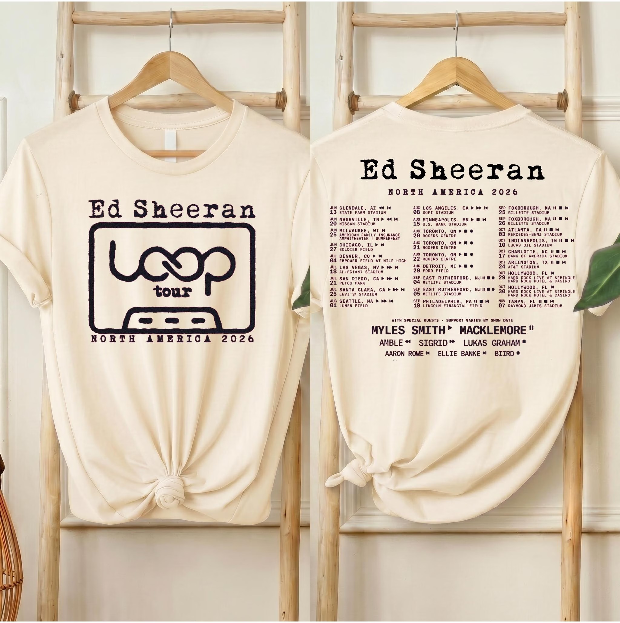 Ed Sheeran 2026 North America Tour T-shirt Retro Cassette Loop Graphic Tee SKUTHAEVIC - Image 4