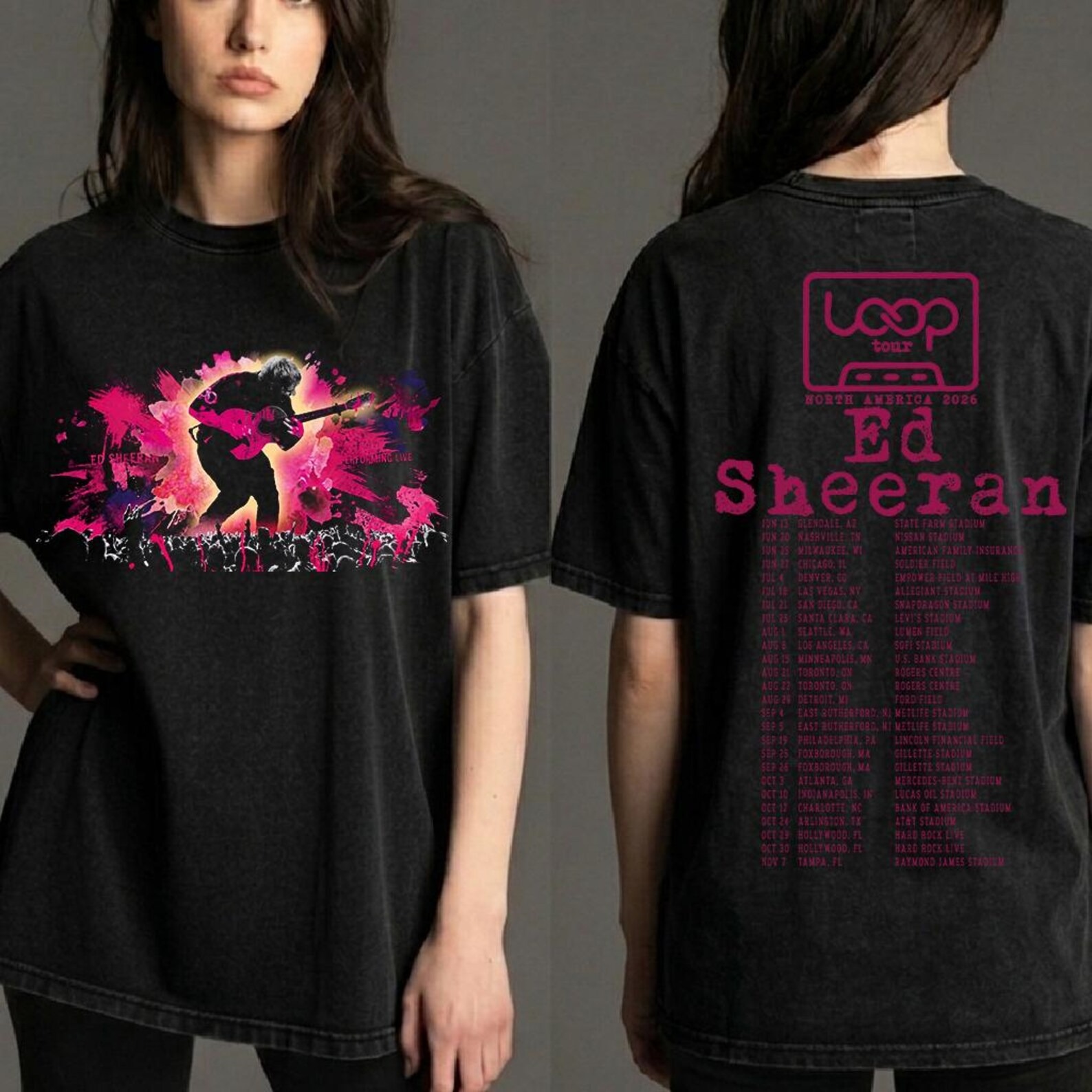 Ed Sheeran Loop Tour North America 2026 T-shirt Vintage Concert Merch SKUTHAEVIC - Image 2